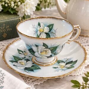 Vintage Rosina Bone China England Teacup & Saucer c. 1948–1950s, Pattern 7148